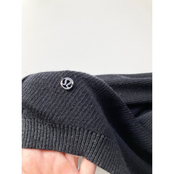LULULEMON Cabin Yogi Wrap Heathered Black Boolux Hooded Cardigan Sweater, Size 4 - Picture 10 of 16